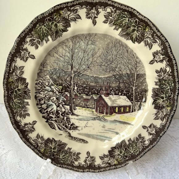 JOHNSON BROTHERS “The Friendly Village” Dinner Plate-Set of 2, England 1883, NEW - Picture 2 of 6